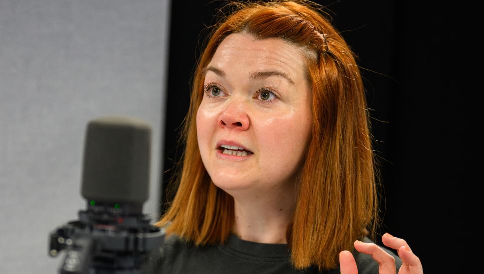 A student in an audio short course