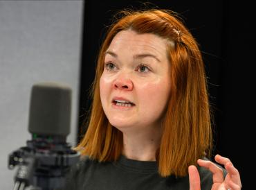 A student in an audio short course