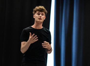 A student performing