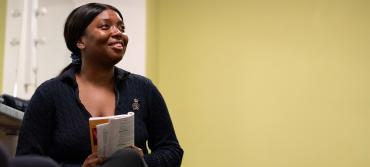 A student in rehearsals for The Gift