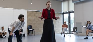 Students in rehearsals for The Winter's Tale